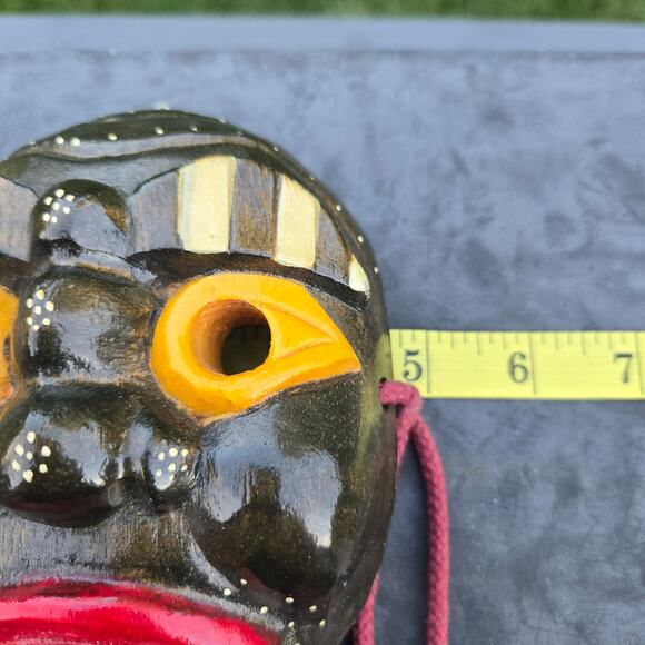 Vintage Traditional Korean Hahoetal Wood Hand Carved Mask Ceremonial Marked - Picture 10 of 12